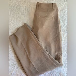 Aritzia High-Waist Wide-Leg Trousers in Light Taupe